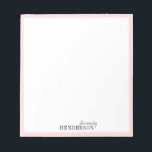 Bloc-note Papeterie professionnelle minimaliste personnalisé<br><div class="desc">Elégant design de nom de typographie moderne minimaliste avec bordure rose pâle modifiable en couleur, simple et élégant. grand papier à lettres professionnel personnalisé. Voir toutes les pièces correspondantes de la collection</div>