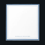 Bloc-note Papeterie simple à bordure bleu marine<br><div class="desc">Élevez votre correspondance avec ce bloc-notes de papeterie simple et élégant à bordure bleu marine. Conçu pour un look intemporel et sophistiqué, cette carte présente un fond blanc propre encadré par une bordure bleu marine classique, ce qui la rend parfaite pour une utilisation personnelle ou professionnelle. Que vous écriviez des...</div>