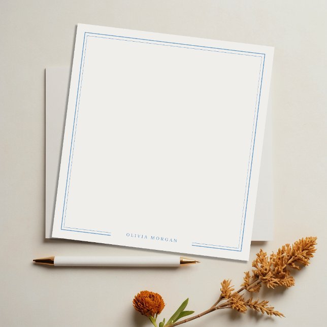 Bloc-note Papeterie simple avec bordure bleu poussiéreux et  (Créateur téléchargé)