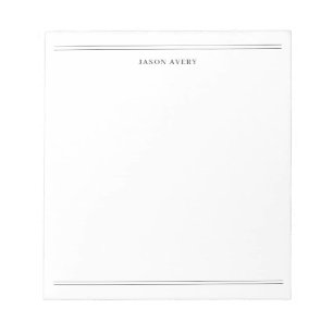 Bloc-note Papeterie simple noir blanc double lignes