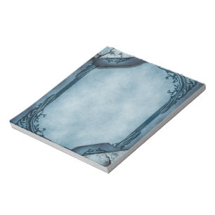 Bloc-note Papier à en-tête gothique bleu parchemin