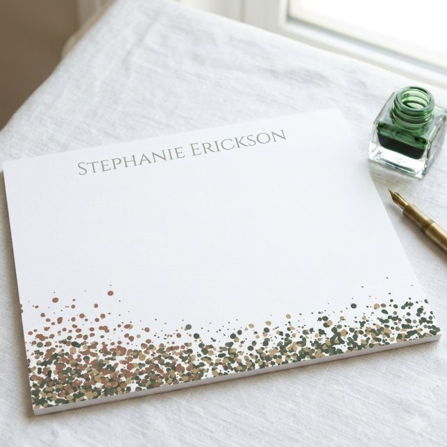 Bloc-note Papier à Lettre Abstrait Tache de Peinture Tons Te (Earth tone abstract splatter notepad, perfect for stylish daily notes or a thoughtful gift.)