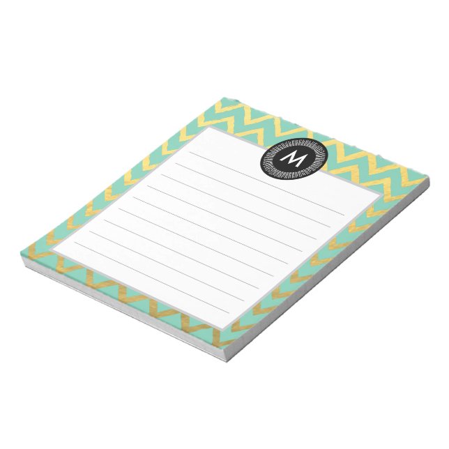 Bloc-note Papier à lettres chic aquarelle et monogramme en o (Tourné)