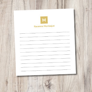 Bloc-note Papier à lettres chic tendance monogramme moderne