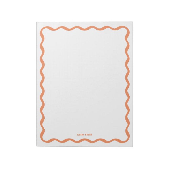 Bloc-note Papier à lettres classique rétro Wavy Apricot pers (Tourné)