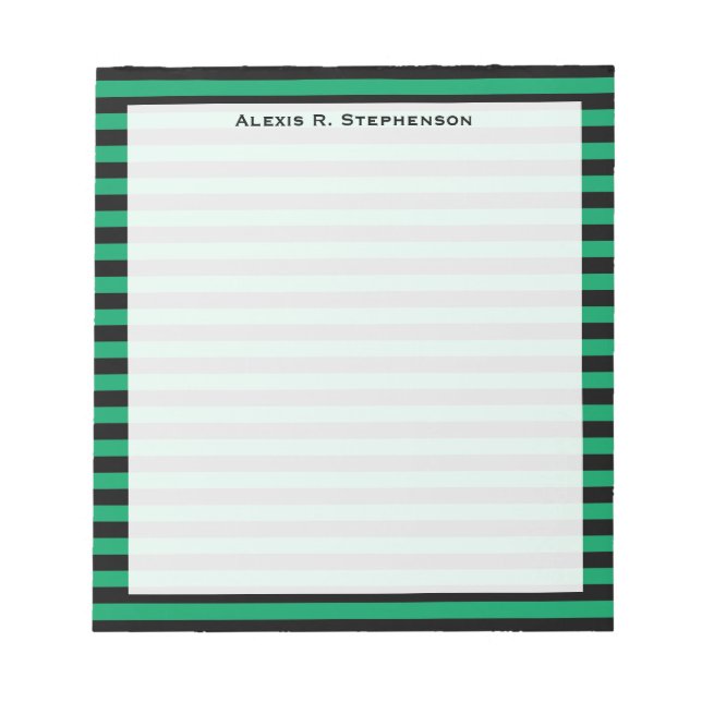 Bloc-note Papier à lettres Monogram Shamrock vert et rayure  (Devant)