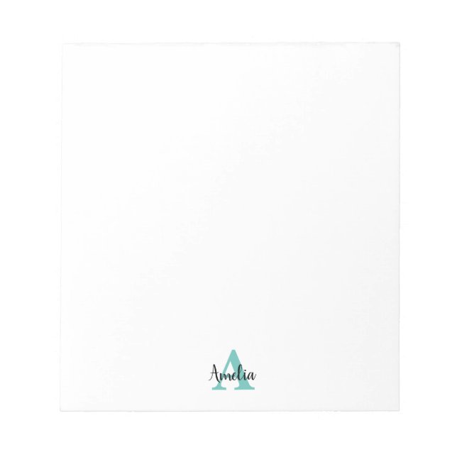 Bloc-note Papier à lettres monogramme personnalisé avec nom (Devant)
