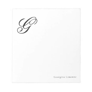 Bloc-note Papier à lettres personnalisé avec monogramme élég