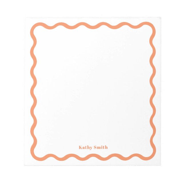 Bloc-note Papier à lettres personnalisées Retro Wavy (Devant)