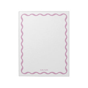 Bloc-note Papier à lettres personnalisées Retro Wavy Pink