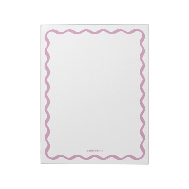 Bloc-note Papier à lettres personnalisées Retro Wavy Pink (Tourné)