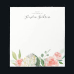 Bloc-note Papier à lettres Pink Floral Personnalisé<br><div class="desc">Plus de jolis Notepads dans le Little Bayleigh Store!</div>