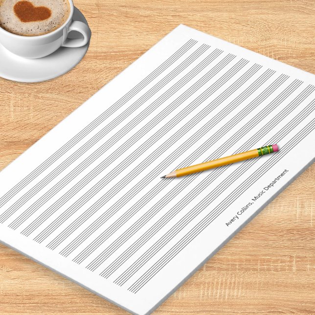Bloc-note Papier à musique 12 portées format paysage (A tear-off pad of music manuscript paper)