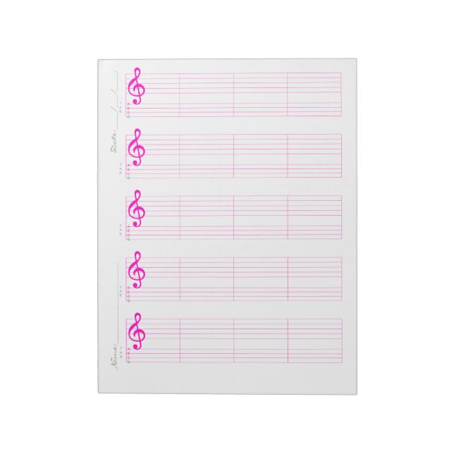 Bloc-note Papier à musique avec portée & tablature pour ukul (Tourné)