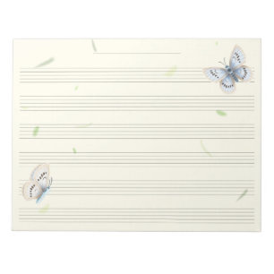 Bloc-note Papier à musique Papillon rêveur Musicien