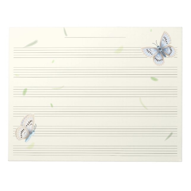 Bloc-note Papier à musique Papillon rêveur Musicien (Devant)
