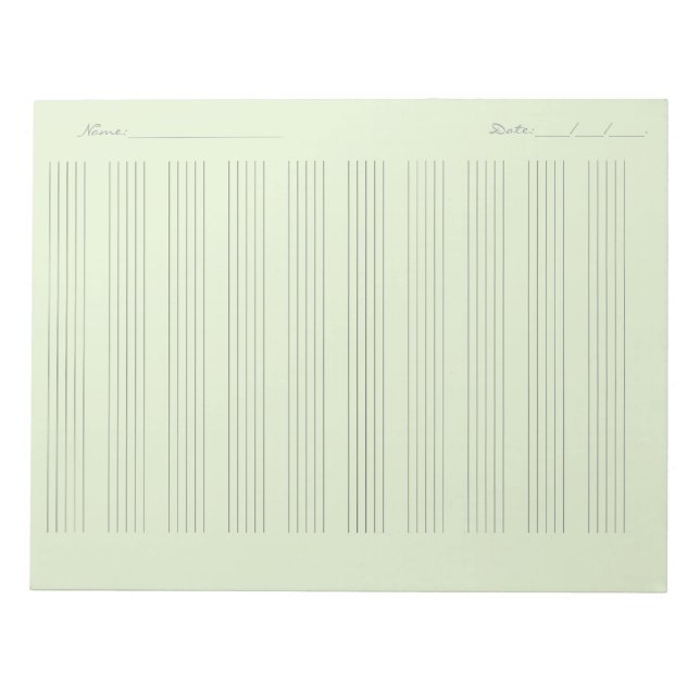 Bloc-note Papier à musique – Partition imprimable (Devant)