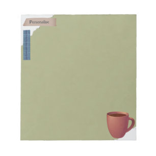 Bloc-note Papier à scandale vert Coupe de café en papier tor