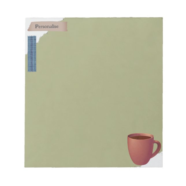 Bloc-note Papier à scandale vert Coupe de café en papier tor (Devant)
