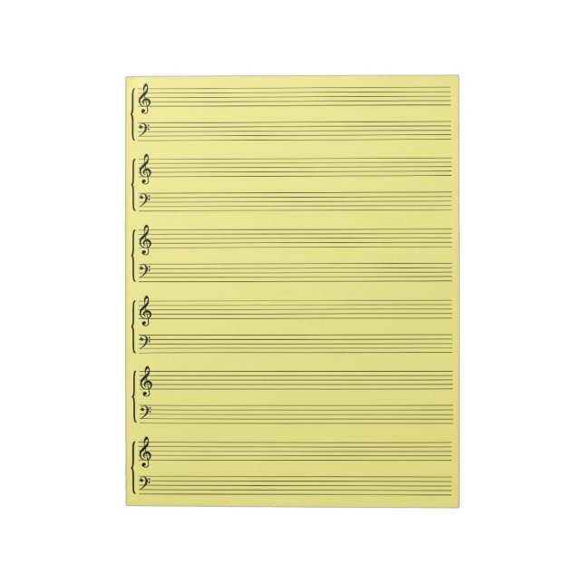 Bloc-note Papier de feuille de musique jaune (Tourné)