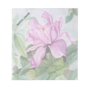 BLOC-NOTE PAPIER DE NOTE PERSONNALISABLE ROSE TROPICAL ORCHI