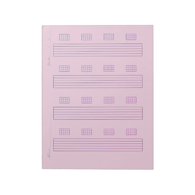 Bloc-note Papier de tablature pour guitare – Modèle de tabla (Tourné)