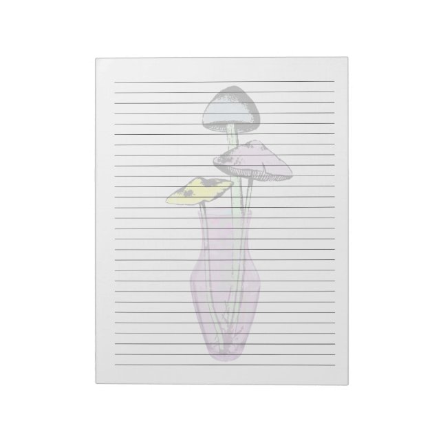 Bloc-note Papier grand format - Champignons pastel en Vase B (Tourné)