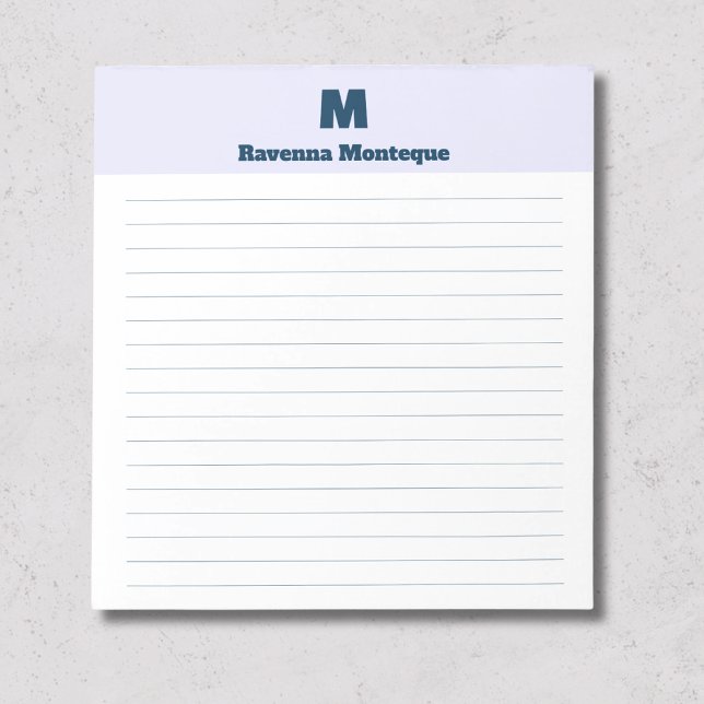 Bloc-note Papier ligné chic personnalisé avec monogramme et  (Créateur téléchargé)