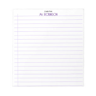 Bloc-note Papier ligné enseignant & élève “Un mot de” bloc-n