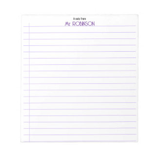 Bloc-note Papier ligné enseignant & élève “Un mot de” bloc-n