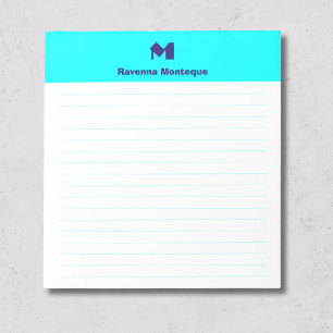 Bloc-note Papier ligné personnalisé avec monogramme stylisé
