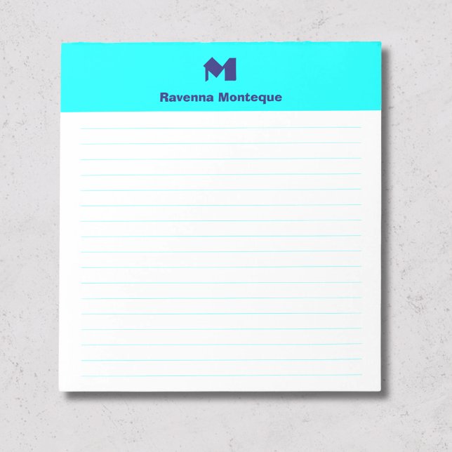 Bloc-note Papier ligné personnalisé avec monogramme stylisé  (Créateur téléchargé)