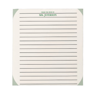 Bloc-note Papier ligné pour enseignant Clean Green depuis le