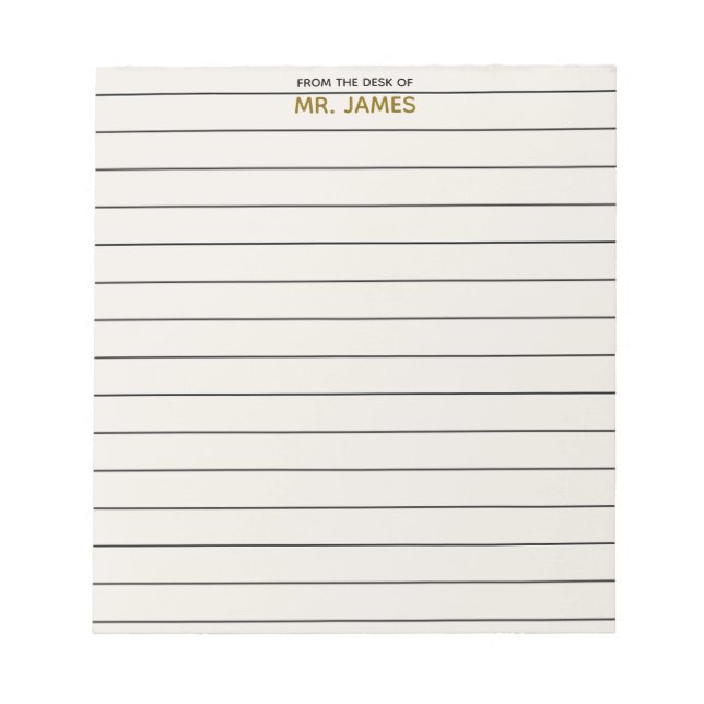 Bloc-note Papier ligné simple et propre du bureau de l'ensei (Devant)