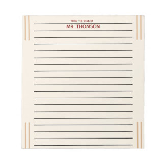 Bloc-note Papier ligné unique pour enseignant de la part de 