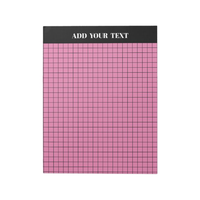 Bloc-note Papier millimétré grand format rose personnalisé (Tourné)