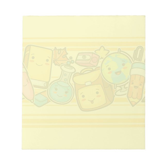 Bloc-note Papier notes Post-it motif fournitures scolaires d (Devant)