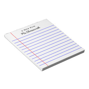 Bloc-note Papier papier de l'école personnalisé