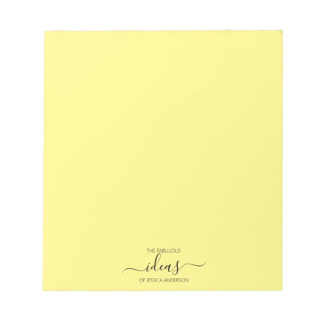 Bloc-note Papier papier personnalisé jaune pâle (Devant)