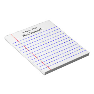 Bloc-note Papier papier personnalisé Pad - Cadeau de l'ensei