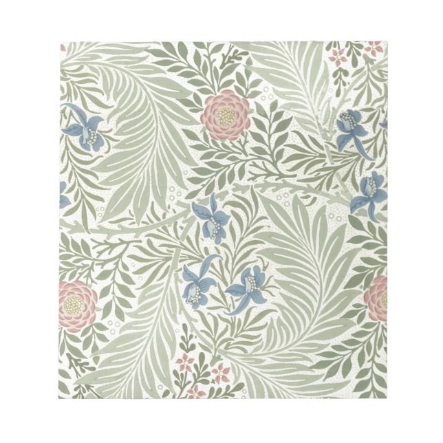 Bloc-note Papier peint floral de William Morris Larkspur (Devant)