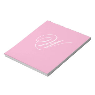 Bloc-note Papier personnalisé avec monogramme simple et rose