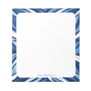 Bloc-note Papier Personnalisé de Bureau Fleurs Bleu Bliss Bi