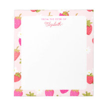 Papier personnalisé fraise rose mignon floral