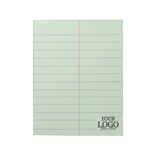 Bloc-note Papier Retro Office Green Steno 8,5 x 11 avec logo