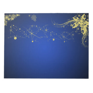 Bloc-note Papier scrapbooking Gold et Blue Christmas