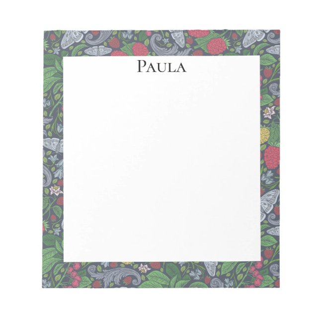 Bloc-note Papier Vintage Baies Papillons Souci Œillets (Devant)