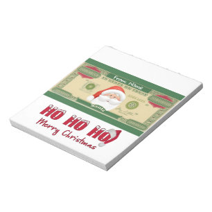 Bloc-note Papiers pour barres de chocolat Santa pour les fêt