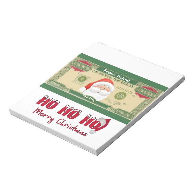 Bloc-note Papiers pour barres de chocolat Santa pour les fêt (Tourné)