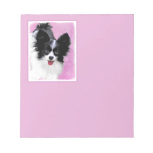 Bloc-note Papillon (blanc et noir) Peinture - Chien Art